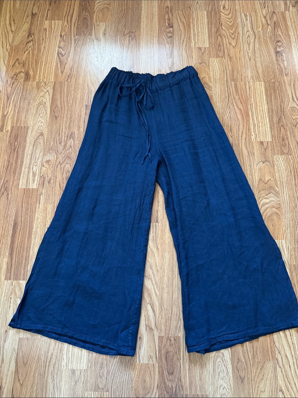 Leo Wide Leg Navy Drawstring Pants